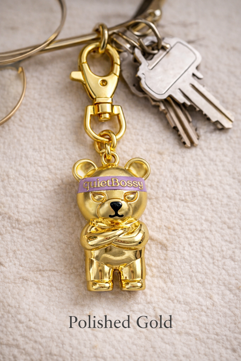 quietBossy Bear Charm – Polished Series