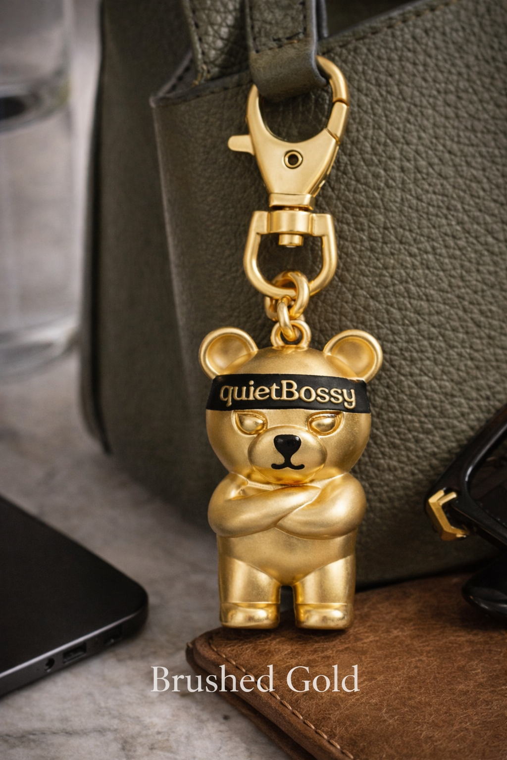 quietBossy Bear Charm – Brushed Series