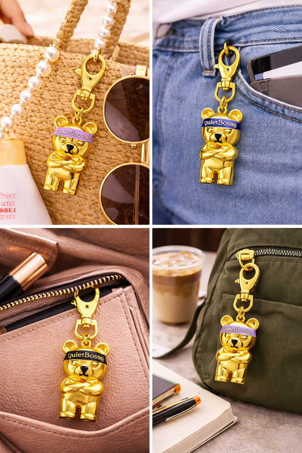 quietBossy Bear Charm – Polished Series